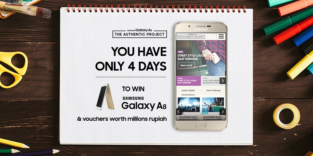 samsungID's tweet photo. Are you lucky enough to win this Samsung Galaxy A8? Click here and prove it. https://t.co/Zg2PA8POzn