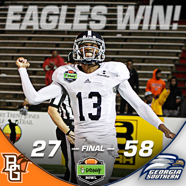 GSAthletics_FB's tweet photo. FB - GODADDY BOWL CHAMPIONS - Presented by Northland Cable, official communications provider to Eagle Athletics. https://t.co/3h9afbsbc1