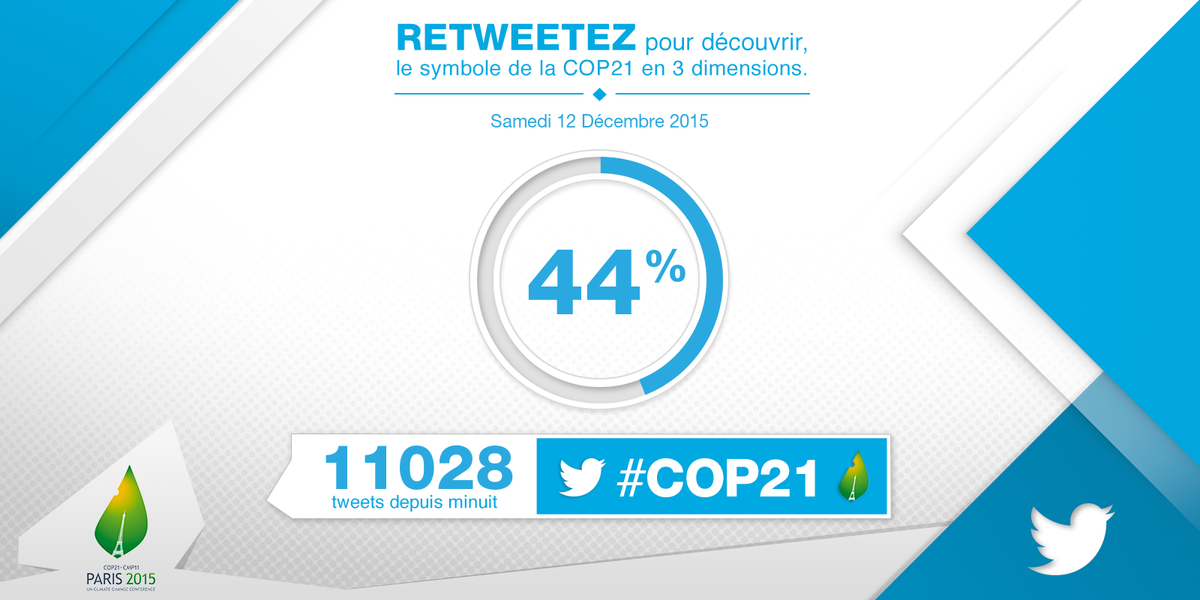 Cop21Direct's tweet photo. @_jcbales Votre Tweet façonne un emblème #COP21 en 3D. Retweetez pour le découvrir dès qu’il sera prêt ! https://t.co/QLlTIsofSL