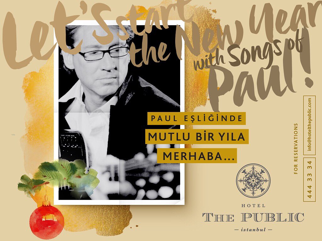 NEW YEAR PARTY 2016
LIVE MUSIC with PAUL
DJ PERFORMANCE
DINNER
Per person 80.-€ Tax included #2016yaneredegirilir