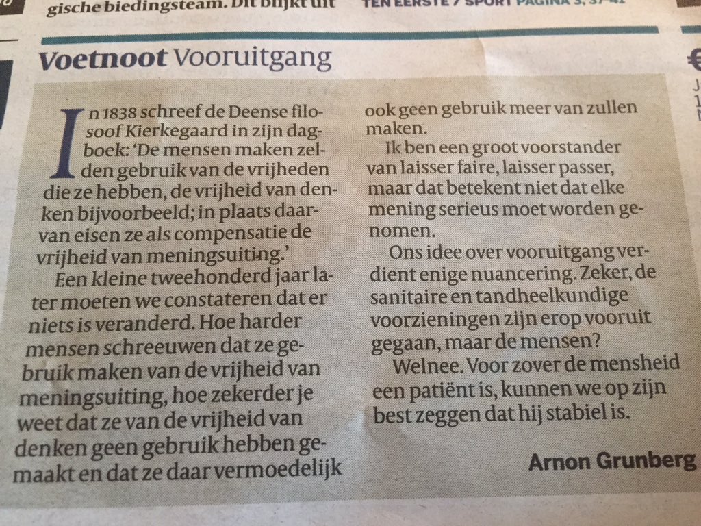 barryatsma's tweet image. De Voetnoot van Arnon Grunberg in de @volkskrant is weer briljant vandaag