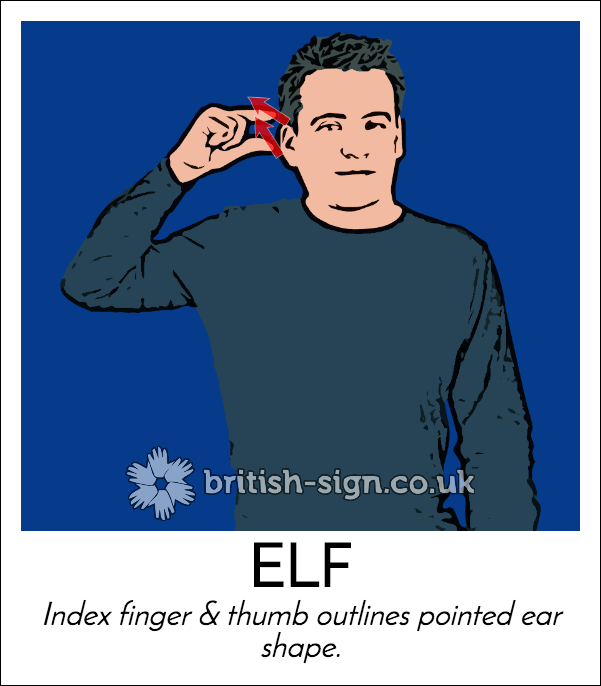 BritishSignBSL's tweet photo. Today's #BritishSignLanguage (#BSL) sign is: ELF #MerryChristmas https://t.co/guOdgVsoPA