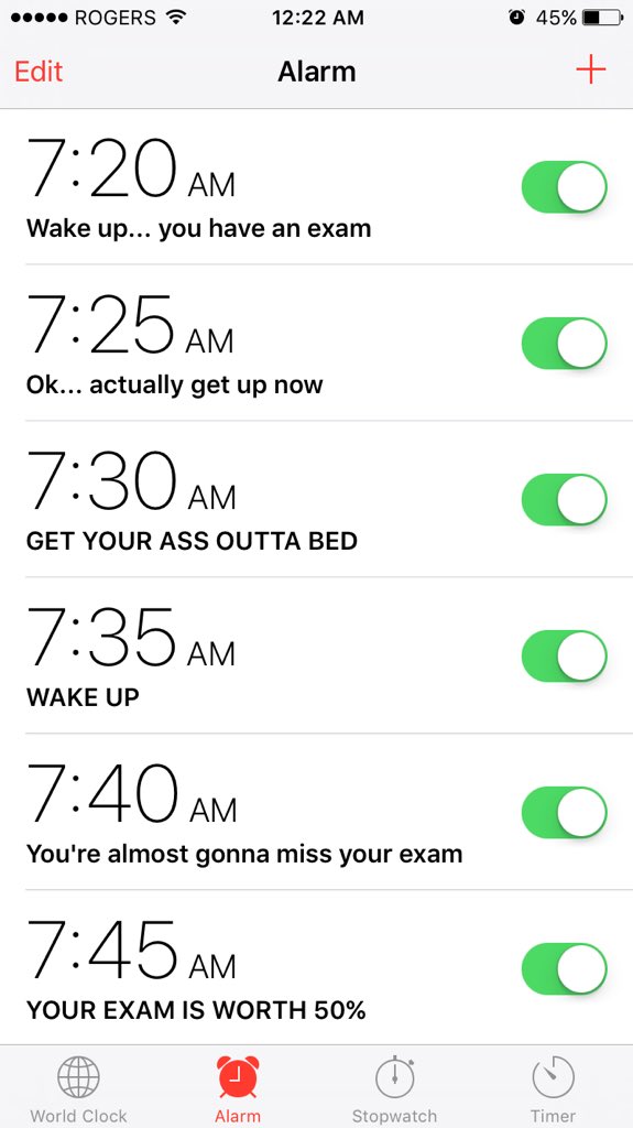 Charlie1423's tweet photo. When you have an 8:30 exam... https://t.co/2qnw41PihH