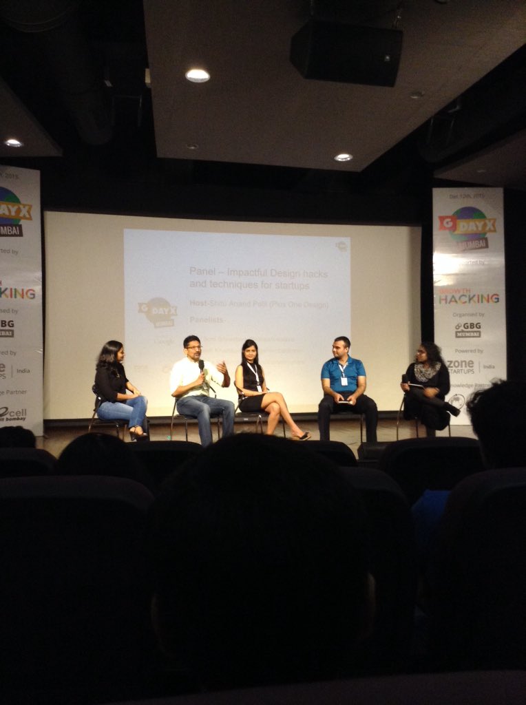 Now we have <a href="/shituanandpatil/">shitu anand patil</a> hosting the panel of Impactful design hacks for #startups. #GdayX <a href="/GBGMumbai/">GBG Mumbai</a>