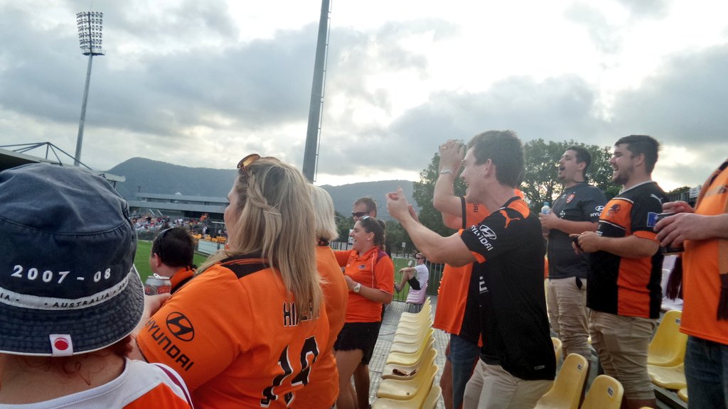 official_lesdog's tweet photo. I've gone native at Cazalys. Yes, they're happy with the equalizing goal. #BRIvWEL https://t.co/09TQZ5KGIG