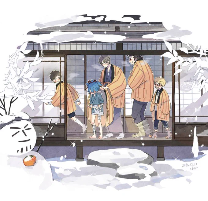 冬はつとめて。雪の降りたるは言ふべきにもあらず、黒田の、半纏など着たるもいとつきづきし。(訳:冬の黒田組尊い) 