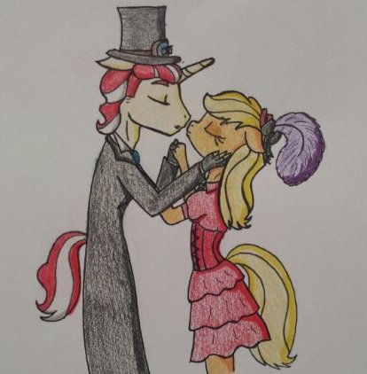 MCZ_Dub_Prod's tweet photo. My friend @ZeeDee777 drew a thing... AND IT'S BEAUTIFUL!!!!!! Victorian-Era Flim and AJ <3 #brony #flimjack #anthro https://t.co/kW2ZXAWTb7