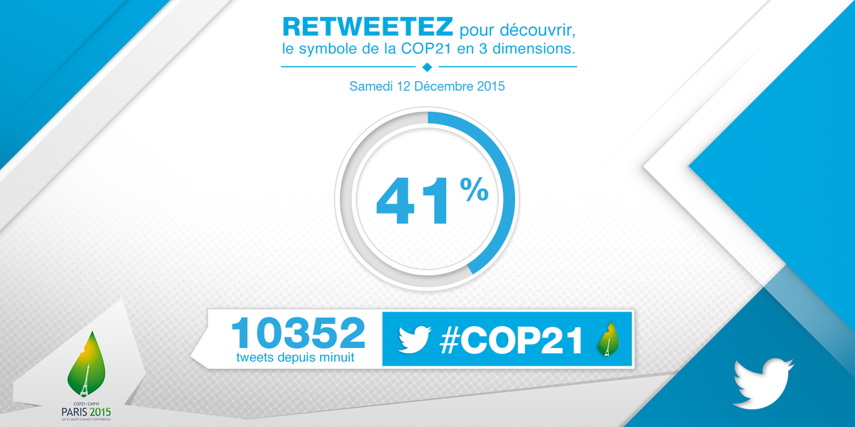 Cop21Direct's tweet photo. @ReneNow Votre Tweet façonne un emblème #COP21 en 3D. Retweetez pour le découvrir dès qu’il sera prêt ! https://t.co/Dm9WhyCqHv