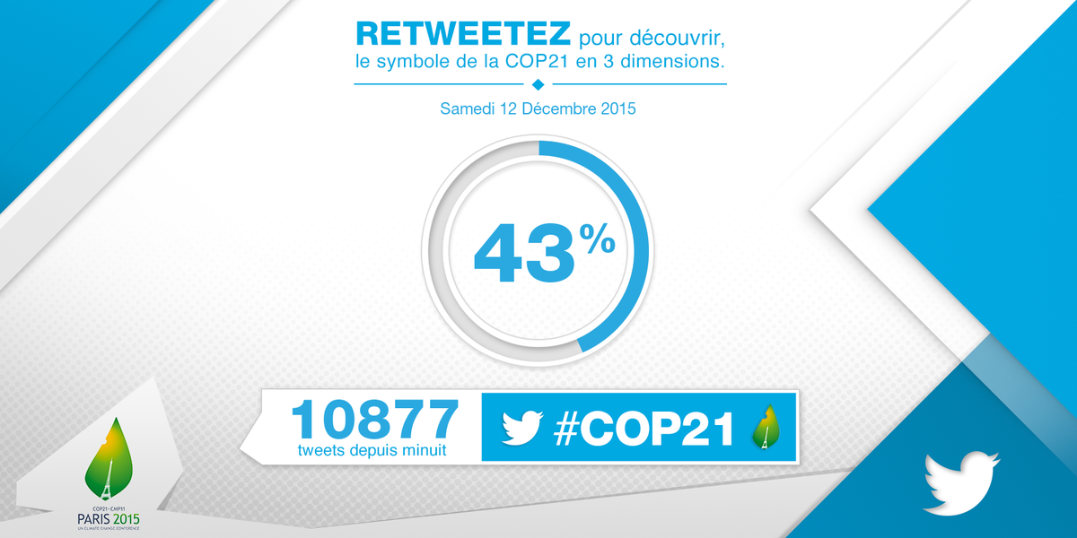 Cop21Direct's tweet photo. @IIGCCnews Votre Tweet façonne un emblème #COP21 en 3D. Retweetez pour le découvrir dès qu’il sera prêt ! https://t.co/cAqmFFHtL0