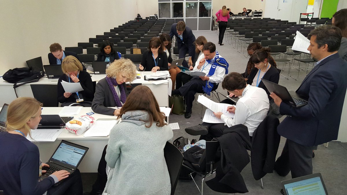 The <a href="/WRIClimate/">WRI Climate</a> pushing through to the end of #COP21. Strong to the last!
