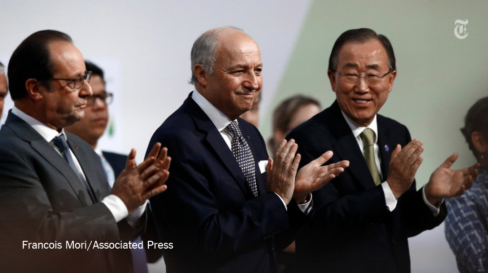 nytimes's tweet photo. After two weeks of negotiation, the final draft of a Paris climate accord has been released https://t.co/emmAxGcdkv https://t.co/VX5LeqMXYa