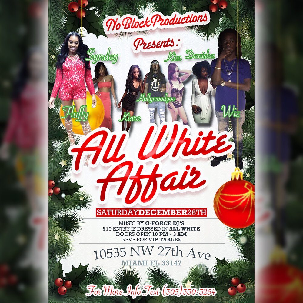 NoBlockProd's tweet photo. December 26. Mark y'all calander.
#allwhiteaffair
#retweet https://t.co/PDsYjh3lTF