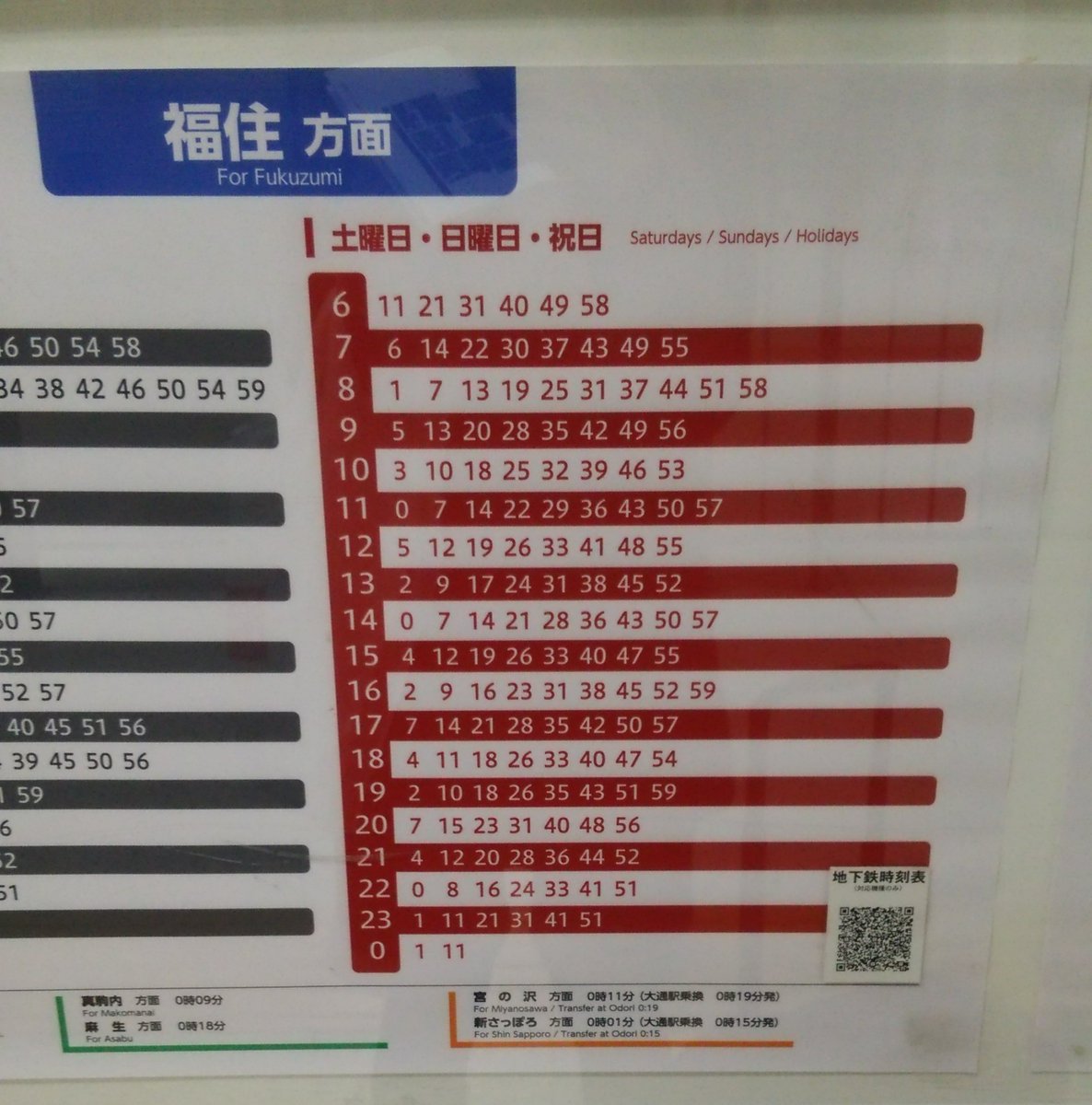 ペロコ 調べたら分かることやけど一応 札幌ドームまでは電車だと札幌駅から地下鉄東豊線で福住駅下車になります これ 札幌駅の時刻表 券売機の上には分かりやすく値段も貼ってくれてた 笑 所要時間は約15分です T Co Uv6cgtekur Twitter