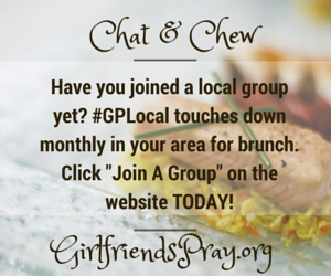 GirlfriendsPray's tweet photo. Join us for our monthly Chat & Chew. For #GPLocal details visit https://t.co/sjT4z57LTe https://t.co/BTGWtsELYd