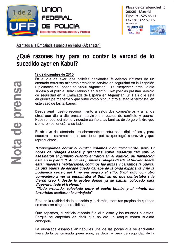 josemariabenito's tweet photo. ¿Que razones hay para no contar la verdad de lo sucedido ayer en Kabul? https://t.co/YJ5q8XoJxo