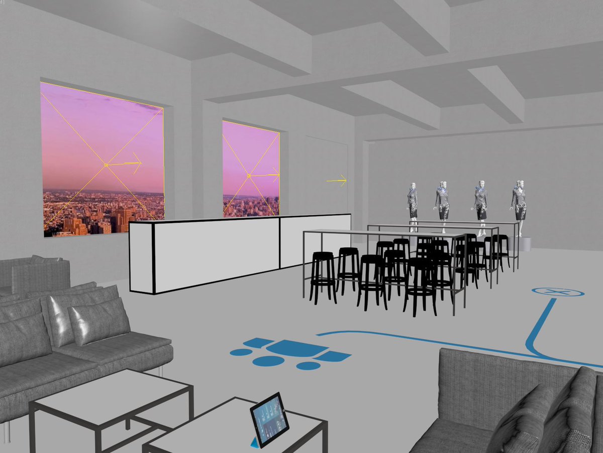 Draft render of an <a href="/ANA_Airlines/">ANA Airlines</a> event at #NewYorkLoft: #Location05. Stay tuned to see the final 3D visual: