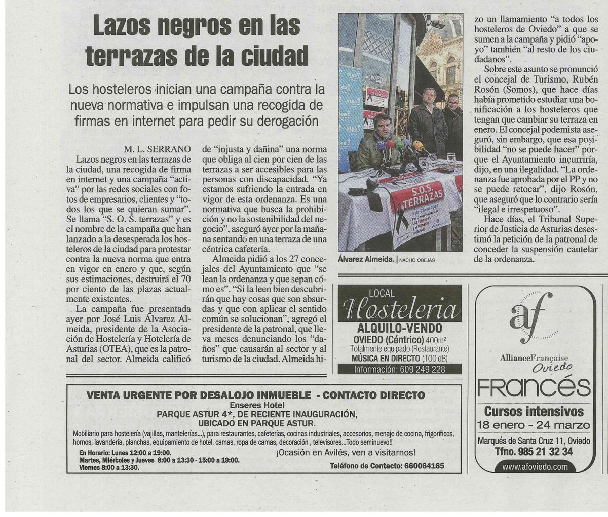 SOSterrazasOVD's tweet photo. Los medios se hacen eco de nuestras reivindicaciones, #Oviedo #SOSTerrazasOviedo https://t.co/Zysk3FegX3