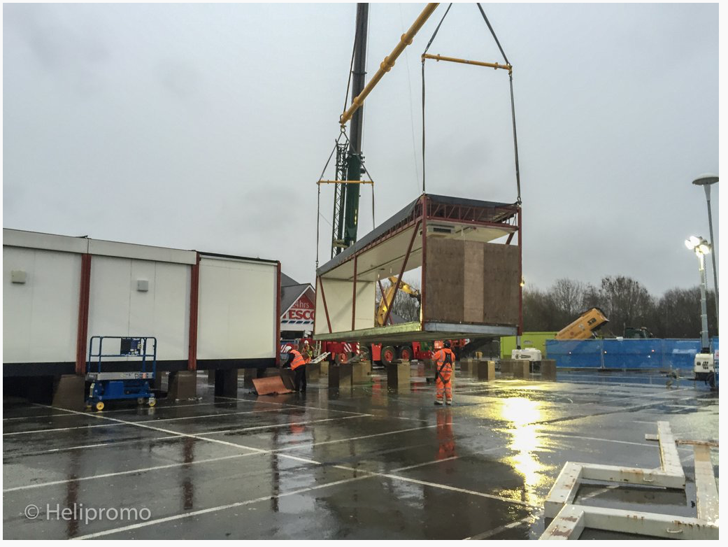 tesconews's tweet photo. Huge thank you to crews working 24/7 to build temporary @Tesco store in Carlisle despite weather #CumbriaFloods https://t.co/1ifoS9YFT8