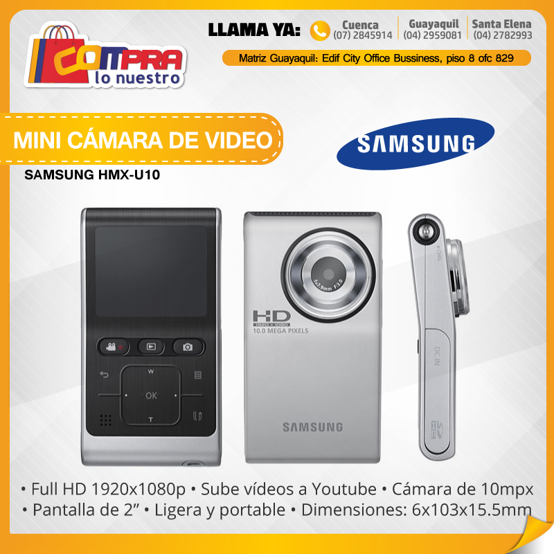 CompraLoNuestro's tweet photo. -Full HD (1920x1080p)
-Sube vídeos a Youtube
-Cámara de 10mpx
-Pantalla de 2"
-Dimensiones: 6x103x1505mm https://t.co/7xZJKKdAmJ