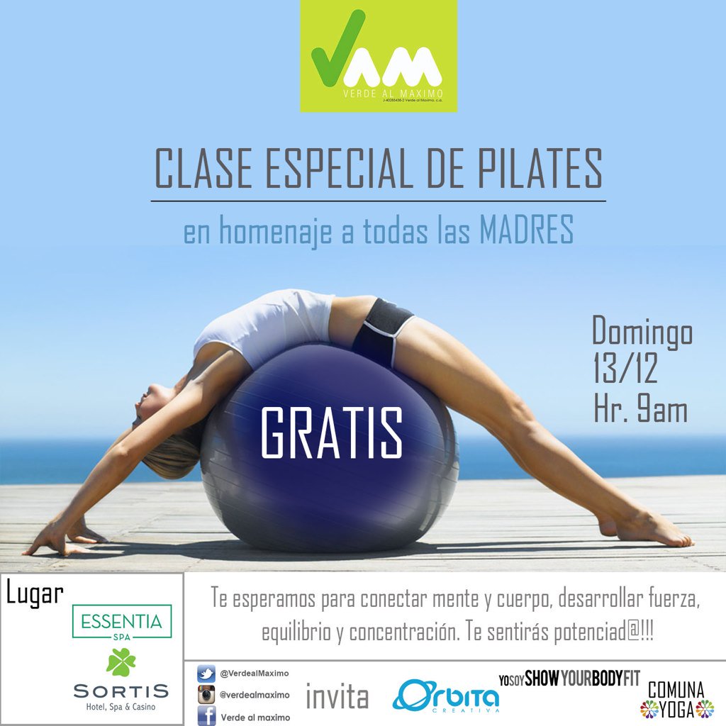 VerdealMaximo's tweet photo. Mañana domingo 13 de Diciembre 9:00am #pilates #pilatesVAM #PANAMA @sortishotel @pedrotorresnaim @coficc @esfiebre https://t.co/LcbQL9ROZ8