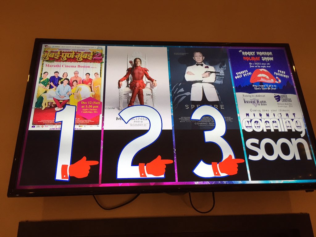 MarathiCinemaB's tweet photo. Watching @MPM2themovie at Apple Cinemas in Boston, USA. Thanks @swwapniljoshi @muktabarve @satishrajwade https://t.co/D4Jys6xki3