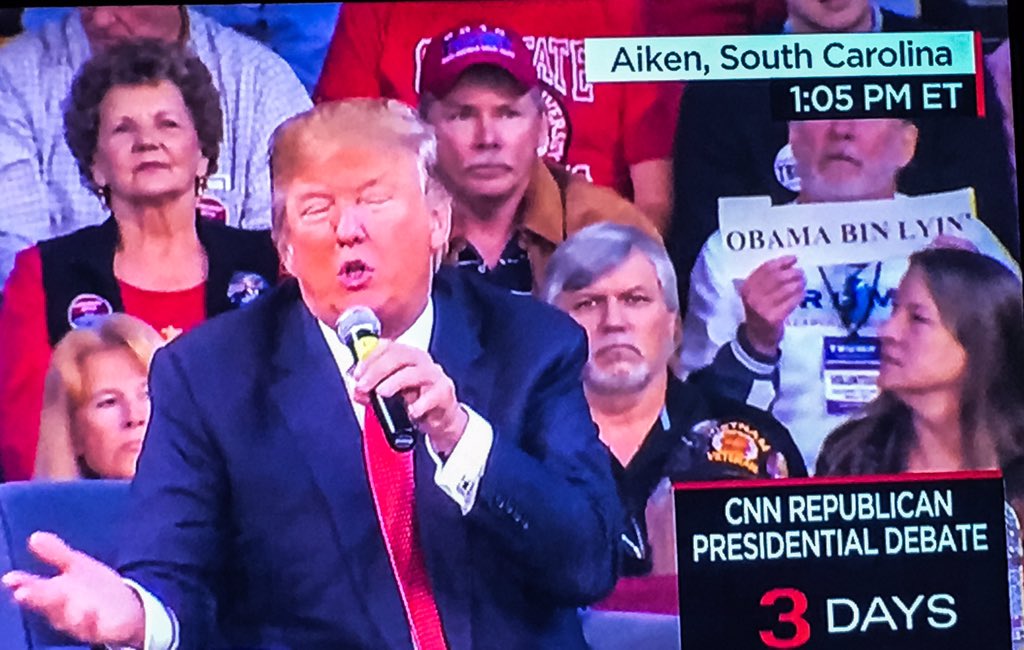 Obama bin Lyin' sign at Trump rally