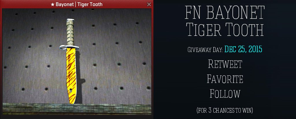 FN Bayonet TigerTooth - Christmas Giveaway - 3 Chances to Win - For everyone who cant make livestreams &lt;3