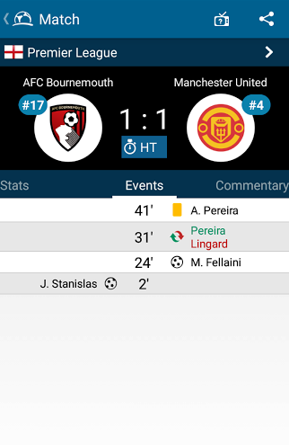 LiveSoccerTV's tweet photo. HALF TIME!
#fellaini equalizes for #ManUnited to cancel Stanislas goal: Download  LSTV app https://t.co/Atom7JtRrU https://t.co/z53jJCd5uE