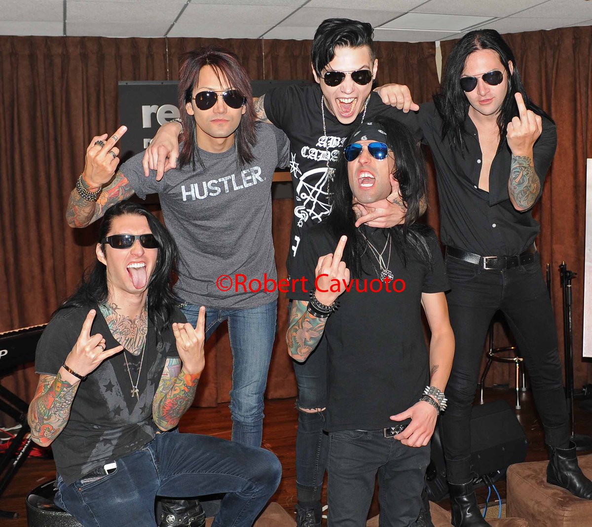 RobertCavuoto's tweet photo. Black Veil Brides photo during interview for #BVBIV NYC @AshleyPurdy @JinxxBVB @JakePittsBVB @AndyBVB @ccbvb https://t.co/FaqJ6wlGcK