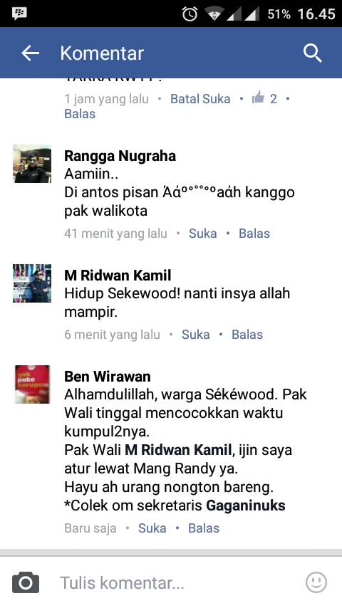 kartaRW11ckutra's tweet photo. Semoga respon positif beliau jadi kenyataan... amin... diantos di sekewood kang @ridwankamil https://t.co/bqldavhZWI