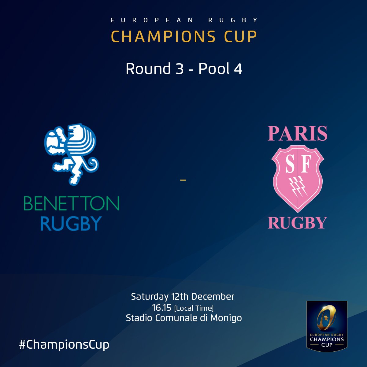 ChampionsCup's tweet image. Live updates and stats for @BenettonRugby v @SFParisRugby   #ChampionsCup #Pool4 #R3 : tinyurl.com/oqowpz4