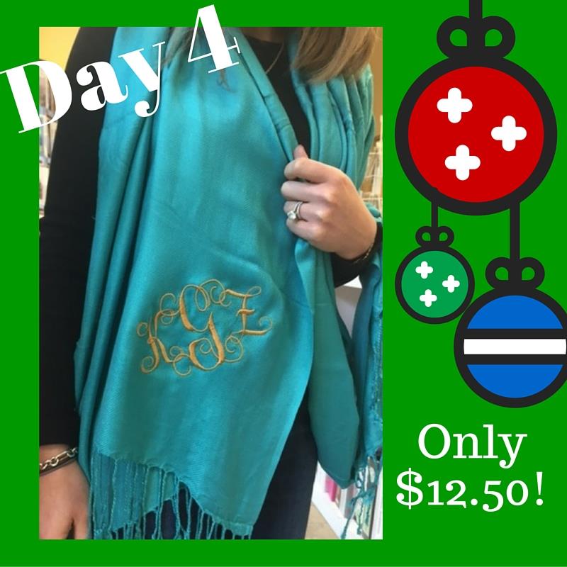 Personalized pashminas for $12.50 today only! Yes that does include the embroidery. bit.ly/1NhFVxm