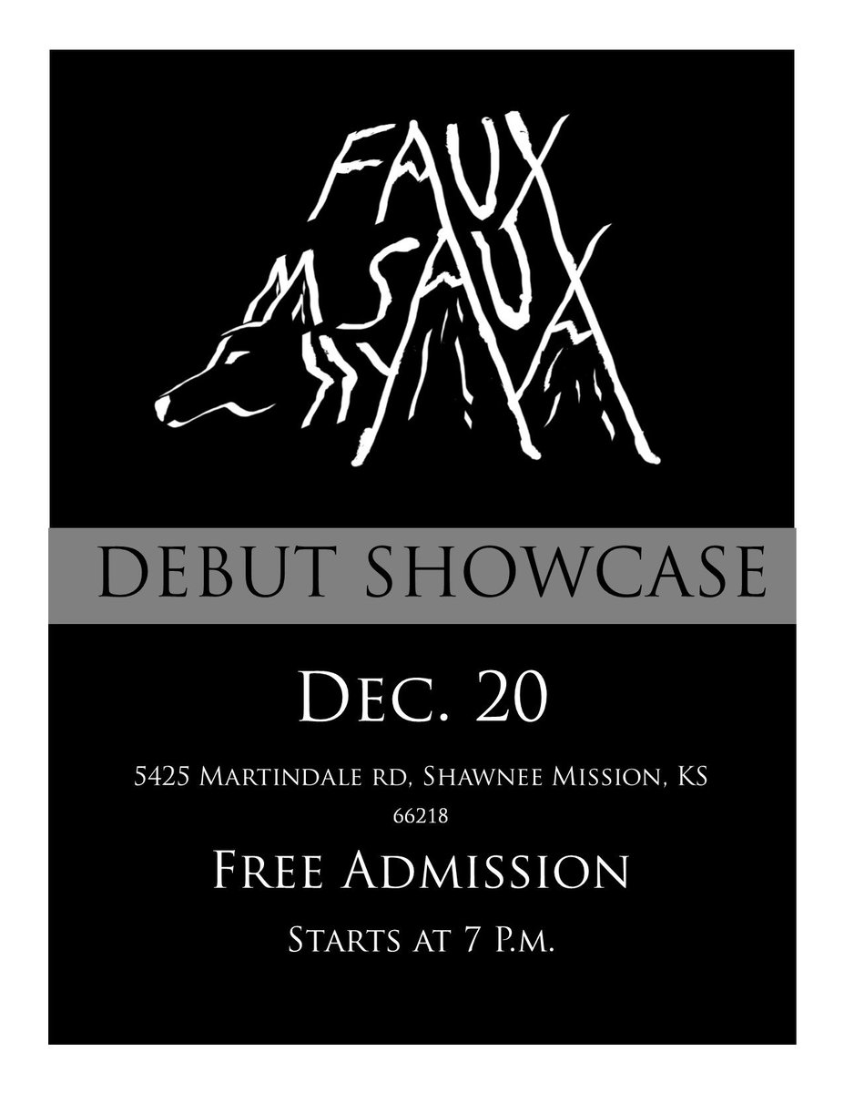 FauxSaux's tweet photo. Come see us at our first performance next Sunday! https://t.co/o2QLQUwUH5