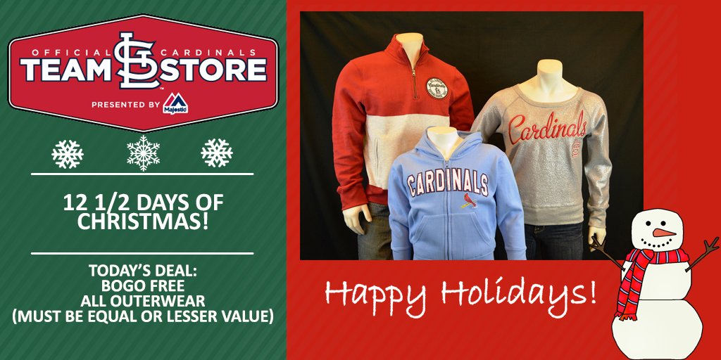 Cardinals's tweet photo. All outerwear BOGO FREE today at the #BuschStadiumTeamStore! Visit us at 8th & Clark: https://t.co/siEki4LuRh https://t.co/Nt4h5Uqo3p