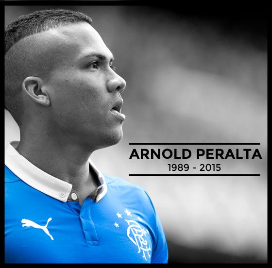 RangersFC's tweet photo. Ibrox falls silent in memory of former player Arnold Peralta who died this week. https://t.co/lMwITLF3Tb