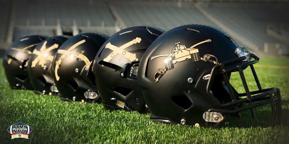 UNISWAG's tweet photo. We will see a lot of different helmets when @ArmyWP_Football takes on @NavyFB today #uniswag https://t.co/TqDbACTF7k