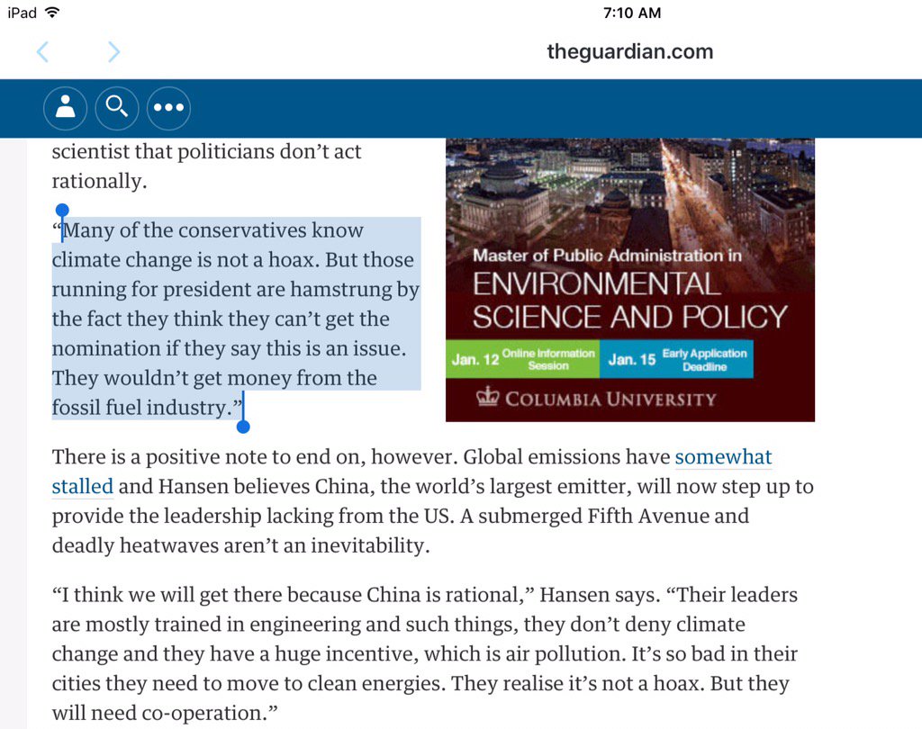 eegarim's tweet photo. @climatehawk1 @olliemilman Important quote for Candidates running for President. We see your duplicity. #CCIsReal https://t.co/Lq9huKQFMI