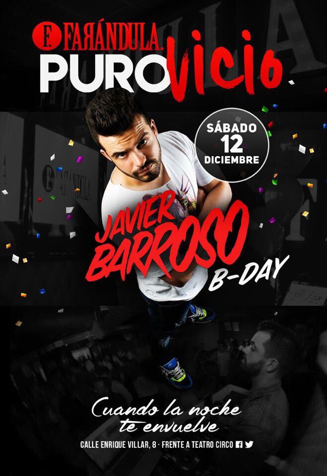 Hoy presentamos nuestra fiesta #purovicio y a los mandos de la cabina celebrando su cumpleaños MR <a href="/JavierBarrosoDj/">Javier Barroso</a>