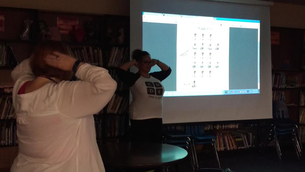 STARS_902's tweet photo. Participants at #coding #aldinecodes learns looping with a simple chant and movement! @AldineISD teachers CODE https://t.co/BhJHBmajKL