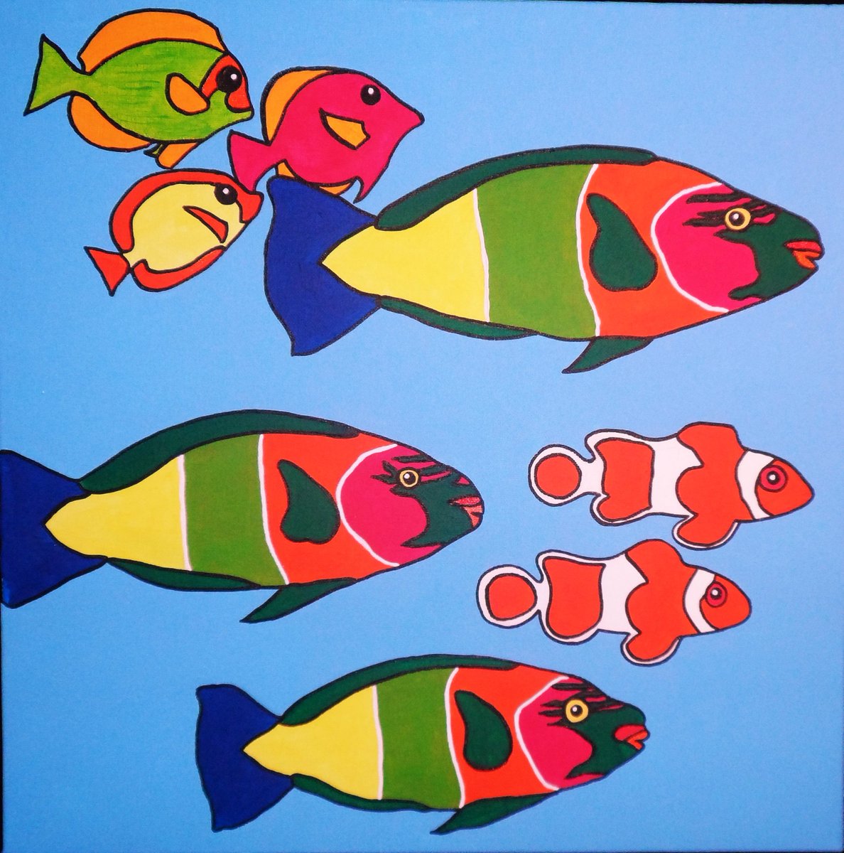 Feeling for some fish?kidsartonline.nl/en_GB/c-319863… #painting  #kids #colourful #decoration
