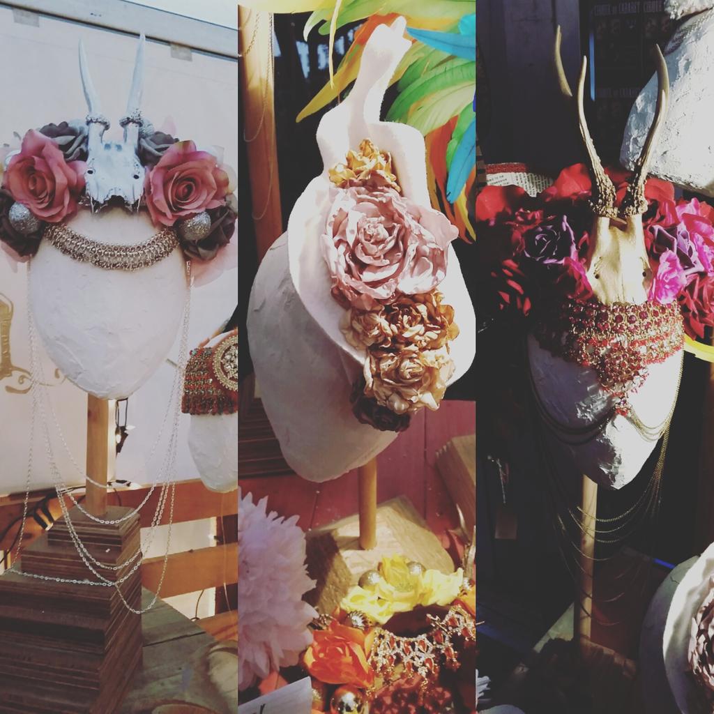 IslaCMillinery's tweet photo. More new pieces on sale at @bizarrebazaar @Marblesandware @WintervilleLDN #millinery #skulls #flowers #hats https://t.co/6pVvxEcE4c