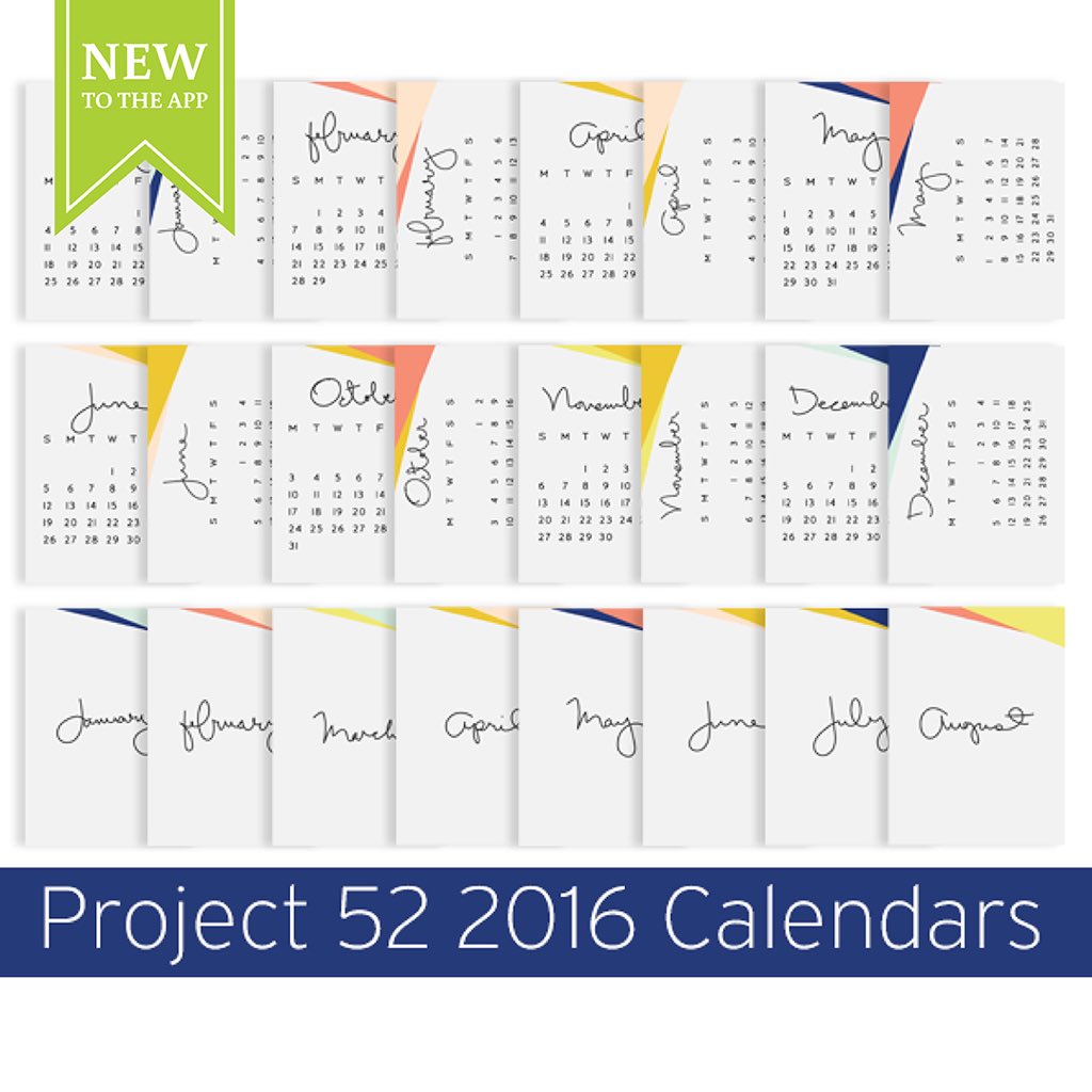 BeckyHigginsLLC's tweet photo. These are 2016 monthly calendar cards to coordinate with the brand-new #PLProject52 collection! #ProjectLifeApp https://t.co/zqoNs0rPLZ