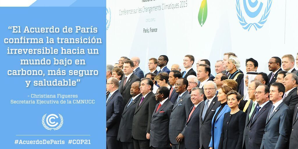 CMNUCC's tweet photo. 195 naciones han recogido el reto del #cambioclimático https://t.co/OqnuAkllsI  #AcuerdoDeParis #COP21 https://t.co/JoHybVcqNv