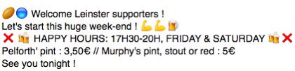 CorsairePUB's tweet photo. LEIIIINSTER! 🔵🏉 #TOUvLEIN #drinkcontest #sharing #rugbyspirit @team_rct #aroundadrink ⚓️🍻🍻 https://t.co/9vPrIDE7zy