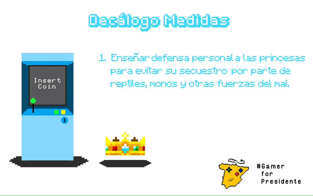 gamerxpresident's tweet photo. Medida para evitar el secuestro de princesas. Vota #gamerforpresidente #decálogo https://t.co/Ax2BAdi1D5