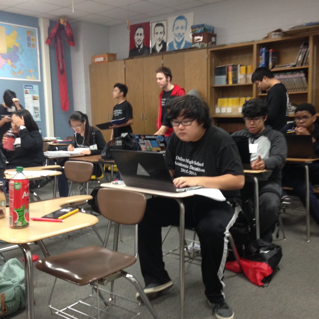 kelsey_dahlberg's tweet photo. Math and Science tests done. Quick study break before Econ and Lit. #DHSAcaDec @DHS_Vikings https://t.co/9z9OqGf65A