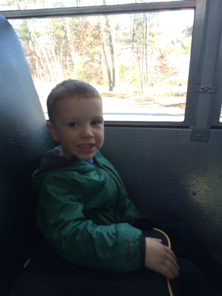 thelesserCoachK's tweet photo. On the way to scrimmage @lexhoops and my assistant coach is ready to go! #firstschoolbusride https://t.co/naC6DQH7sY