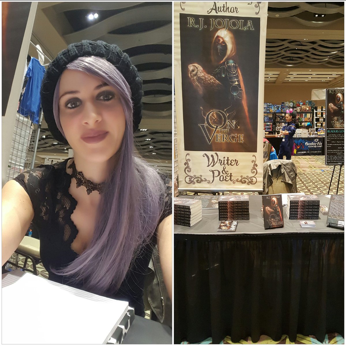 RJJojola's tweet photo. All set up at @JekyllComicCon2! #darkfantasy #author #writer #congoer #adventurer #funhaver #jekyllisland #georgia https://t.co/5UCWJBXvjS
