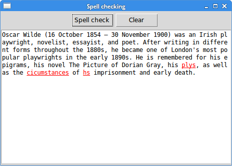 janbodnar's tweet image. From my upcoming Tkinter e-book: Spell checking with the Text widget. 
#zetcode #tkinter #tk #python