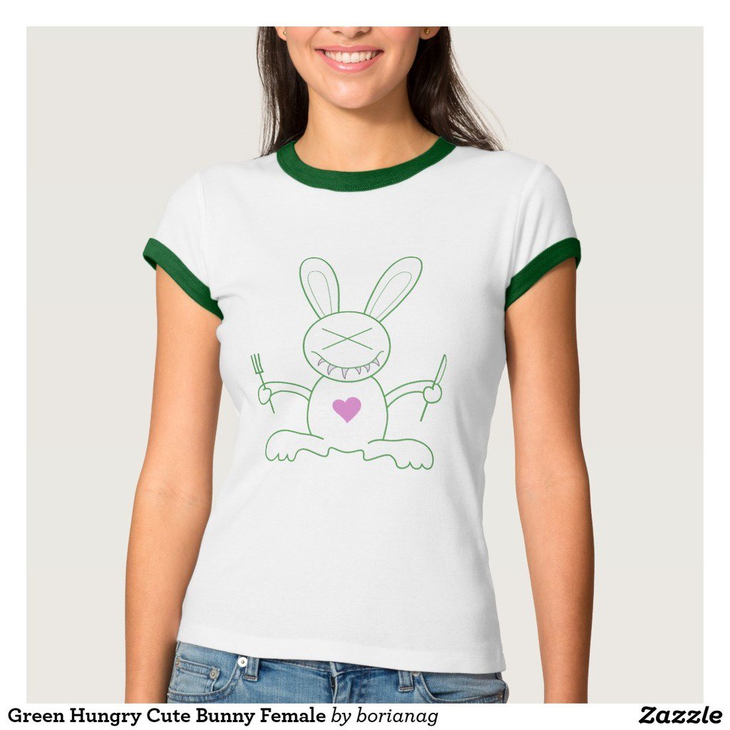 CreaturesStore's tweet photo. Green Hungry Cute Bunny Female T Shirt - $25.10
Made by Zazzle Apparel
The sweet little bu… https://t.co/NmNRhujHjr https://t.co/Czq7xczjli